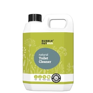 bubblenut wash toilet bowl cleaner liquid - natural organic septic safe fumes free biodegradable remover of limescale amp yellow stain from hard water for home and office lime scale descaler for bathroom floor 25 lits