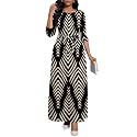 BubFee Long Dress for Women Casual Long Sleeve Dresses Maxi Dress Empire Waist Loose with Belt
