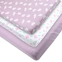 Organic Cotton Pack and Play Sheets, 3-Pack Soft Breathable Fitted Mini Crib Sheets for Baby Playpen, Portable Crib &amp; Travel Mattress