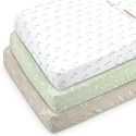 Changing pad Cover - 3 Pack Organic Cotton Changing Pad Covers – Soft Fitted Diaper Changing Table Sheets for Baby Boys, Girls, Neutral | Fits Contoured 32"x16" Pads