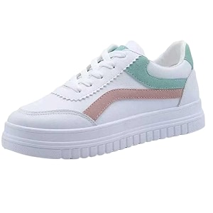 BUCADIA Girls Casual Wear Lace Sneakers White