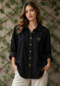BUCCLY Women Regular Fit Solid Spread Collar