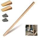 Bucherry 1 Sets 32" Replacement Hammer Handle Kit Includes 1 Sledge Hammer Handle Replacement, 2 Wood Wedges and 2 Steel Wedges for Decking Framing Carpentry Construction DIY Sledge Axe Tool