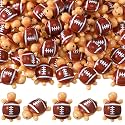 Bucherry 100 Pcs Fall Football Mini Resin Turtles Bulk Tiny Resin Ocean Animals Football Themed Miniature Turtles Small Craft Decoration for Autumn Party Landscapes
