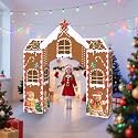 Bucherry 7 Pcs Gingerbread House Set Christmas Cardboard Playhouse Decor