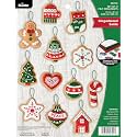 Bucilla Felt Applique 12 Piece Ornament Making Kit, Gingerbread Santa, Perfect for DIY Arts and Crafts, 89301E