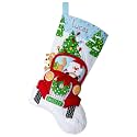 Bucilla Felt Applique 18" Stocking Making Kit, Jolly Deliveries, Perfect for DIY Arts and Crafts, 89552E