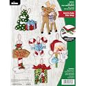 Bucilla, Felt Applique 6 Piece Ornament Making Kit, North Pole This Way, Perfect for DIY Arts and Crafts