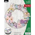 Bucilla Felt Applique Wreath Making Kit, Putz Village, Perfect for DIY Arts and Crafts