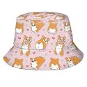 Corgi Dog Bucket Hat for Women Men, Summer Print Hat Travel Packable Sun Cap Outdoor Hat for Women and Men