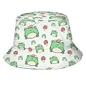 Frog Bucket Hat for Adult Fashion Frog Print Hat Travel Packable Sun Cap Outdoor Hat for Women and Men,One Size-Medium