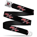 Buckle-Down Seatbelt Belt - Dodge Challenger R/T Emblem Repeat Black/Blue/White/Red