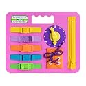 Buckle Toys, Busy Board, Pink, Montessori Learning Toy for Toddlers