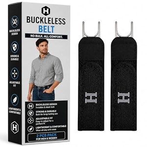 buckleless belt hook tactical metal hook elastic belt unisex buckle-less invisible waist belts for work amp edc 1 pair
