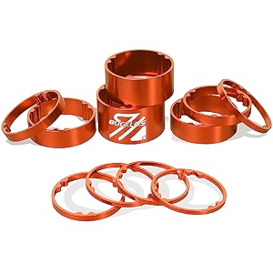 bucklos 11 pcs bike headset spacer aluminum alloycarbon fiber 20 15 10 5 3 2 mm for bicycle 1-18 inch fork handlebar stem spacers threadless fit in mtb road bmx folding bikes