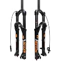 BUCKLOS 26/27.5/29 inch Travel 140mm MTB Air Suspension Fork, Rebound Adjustment 34mm Stanchions 1-1/8" Threadless Straight/Tapered 9*100mm QR Manual/Remote Lockout XC AM Mountain Bicycle Front Forks