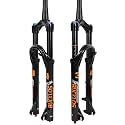BUCKLOS 26/27.5/29 inch Travel 140mm MTB Air Suspension Fork, Rebound Adjustment 34mm Stanchions 1-1/8" Threadless Straight/Tapered 9*100mm QR Manual/Remote Lockout XC AM Mountain Bicycle Front Forks