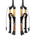 BUCKLOS 26/27.5/29 inch Travel 140mm MTB Air Suspension Fork, Rebound Adjustment 34mm Stanchions 1-1/8" Threadless Straight/Tapered 9*100mm QR Manual/Remote Lockout XC AM Mountain Bicycle Front Forks