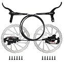 BUCKLOS Mountain Bike Disc Brake kit, MTB Mechanical Line Pulling Disc Brakes Caliper with Aluminum Alloy Levers /160mm Rotor,/is/PM Universal Adapter for Ebike/Folding Bike/Scooter/Fat Bike