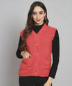 BUDAPEST Solid V Neck Casual Women Orange Sweater