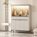 Buddhist Altar New Chinese Style Cabinet with Storage, Shrine Altar Table, Buddha Niche Chinese Cabinet, Meditation Pedestal Offering Table (155x40x188.5cm)