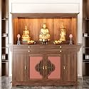 Buddhist Altar New Chinese Style Cabinet with Storage, Shrine Altar Table, Pedestal Offering Table, Meditation Buddha Niche Chinese Cabinet (147cm*48cm*188cm)