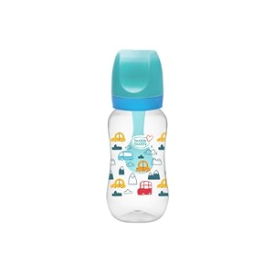 buddsbuddy 3 in 1 anti-colic regular neck camry feeding bottle 125ml new born  infants  toddlers upto 3 years  floral  bpa free- camry blue