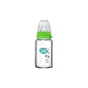 Buddsbuddy Anti-Colic Regular Neck Lucia Glass Feeding Bottle, 125ml, New Born | Infants | Toddlers Upto 3 Years | Floral | BPA Free- Lucia Neutral