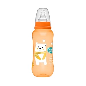 buddsbuddy anti-colic regular neck mark feeding bottle with handle 150ml  250ml new born  infants  toddlers upto 3 years  floral  bpa free- mark multicolor
