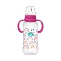 Buddsbuddy Anti-Colic Regular Neck Molly Feeding Bottle with Handle, 250ml, New Born | Infants | Toddlers Upto 3 Years | Floral | BPA Free- Molly Pink