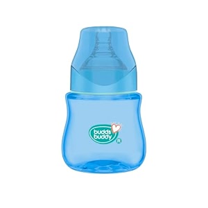 buddsbuddy anti-colic wide neck nexus feeding bottle 150ml new born  infants  toddlers upto 3 years  floral  bpa free- nexus blue