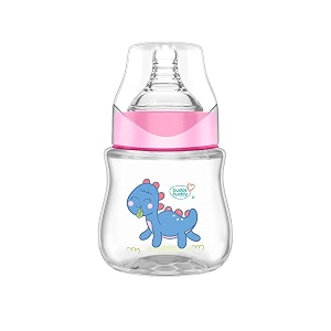 buddsbuddy anti-colic wide neck prius feeding bottle 150ml new born  infants  toddlers upto 3 years  floral  bpa free- corolla pink