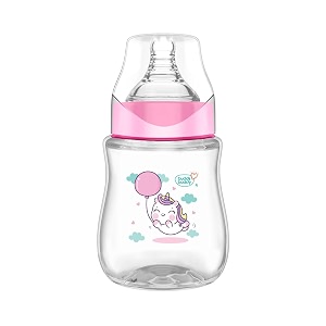 buddsbuddy anti-colic wide neck prius feeding bottle 250ml new born  infants  toddlers upto 3 years  floral  bpa free- corolla pink