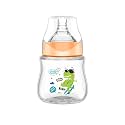 Buddsbuddy Anti-Colic Wide Neck Prius Feeding Bottle, 150ml, New Born | Infants | Toddlers Upto 3 Years | Floral | BPA Free- Corolla Neutral
