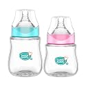 Buddsbuddy Anti-Colic Wide Neck Prius Feeding Bottle, (150ml+250ml), New Born | Infants | Toddlers Upto 3 Years | Floral | BPA Free- Prius Multicolor