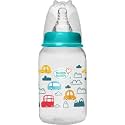 Buddsbuddy Baby Feeding Bottle (125 ml) for New Born Baby | Anti Colic &amp; BPA Free Feeding Bottles | Feels Natural Baby Bottle | Easy Flow Neck Design- Crown Blue