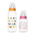 Buddsbuddy Baby Feeding Bottle (125ml+250ml) for New Born Baby | Anti Colic &amp; BPA Free Feeding Bottles | Feels Natural Baby Bottle | Easy Flow Neck Design- Crown Multicolor