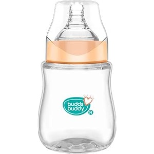 buddsbuddy anti-colic wide neck prius feeding bottle 250ml new born  infants  toddlers upto 3 years  floral  bpa free- prius neutral