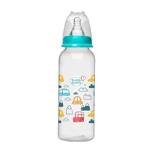 buddsbuddy baby feeding bottle 250 ml for new born baby  anti colic amp bpa free feeding bottles  feels natural baby bottle  easy flow neck design- crown blue