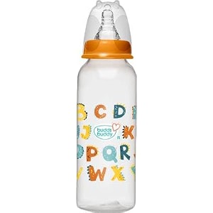 buddsbuddy baby feeding bottle 250 ml for new born baby  anti colic amp bpa free feeding bottles  feels natural baby bottle  easy flow neck design- crown neutral