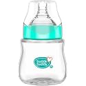 Buddsbuddy Anti-Colic Wide Neck Prius Feeding Bottle, 150ml, New Born | Infants | Toddlers Upto 3 Years | Floral | BPA Free- Prius Blue