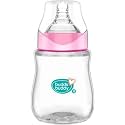 Buddsbuddy Anti-Colic Wide Neck Prius Feeding Bottle, 250ml, New Born | Infants | Toddlers Upto 3 Years | Floral | BPA Free- Prius Pink