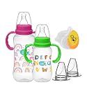 Buddsbuddy Premium Welcome Baby Set for Newborn with Regular Neck BPA Free Baby Molly Feeding Bottles with Handle 125ml, 250ml, Baby Pacifier/Soother, Sippy Spout Teat(Pack of 5)