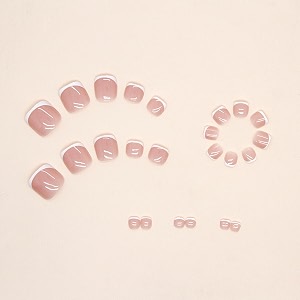 buddy jelly trends premium designer korean 24pcs toe stick-on nails set with easy glue tab application nails are reusable amp unbreakable f062