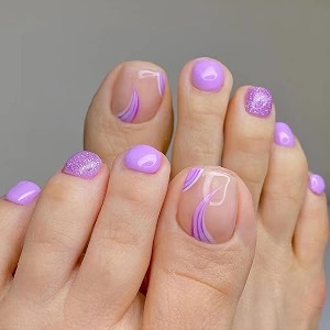 buddy jelly trends premium designer 24pcs toe stick-on nails set with easy glue tab application nails are reusable amp unbreakable
