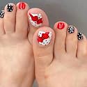 Buddy Jelly Trends Premium Designer 24pcs Toe Stick-on Nails set, with Easy Glue Tab application, Nails are Reusable &amp; Unbreakable