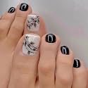 Buddy Jelly Trends Premium Designer 24pcs Toe Stick-on Nails set, with Easy Glue Tab application, Nails are Reusable &amp; Unbreakable