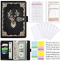 Budget Binder, A6 PU Leather Binder, Money Organizer Cash Envelopes Budget Planner with 8 Zipper Cash Envelopes, 24 Expense Budget Sheets & 6 Stickers for Budgeting, Saving Money