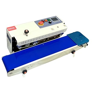 budhrani by master machines heavy duty continuous horizontal ms band sealer automatic band sealing machine automatic packaging machine 1 year warranty model no mm-01