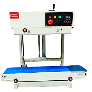 budhrani by master machines heavy duty ms continuous band sealer automatic band sealer packing machine 5 kgs 1 year warranty mm - 22